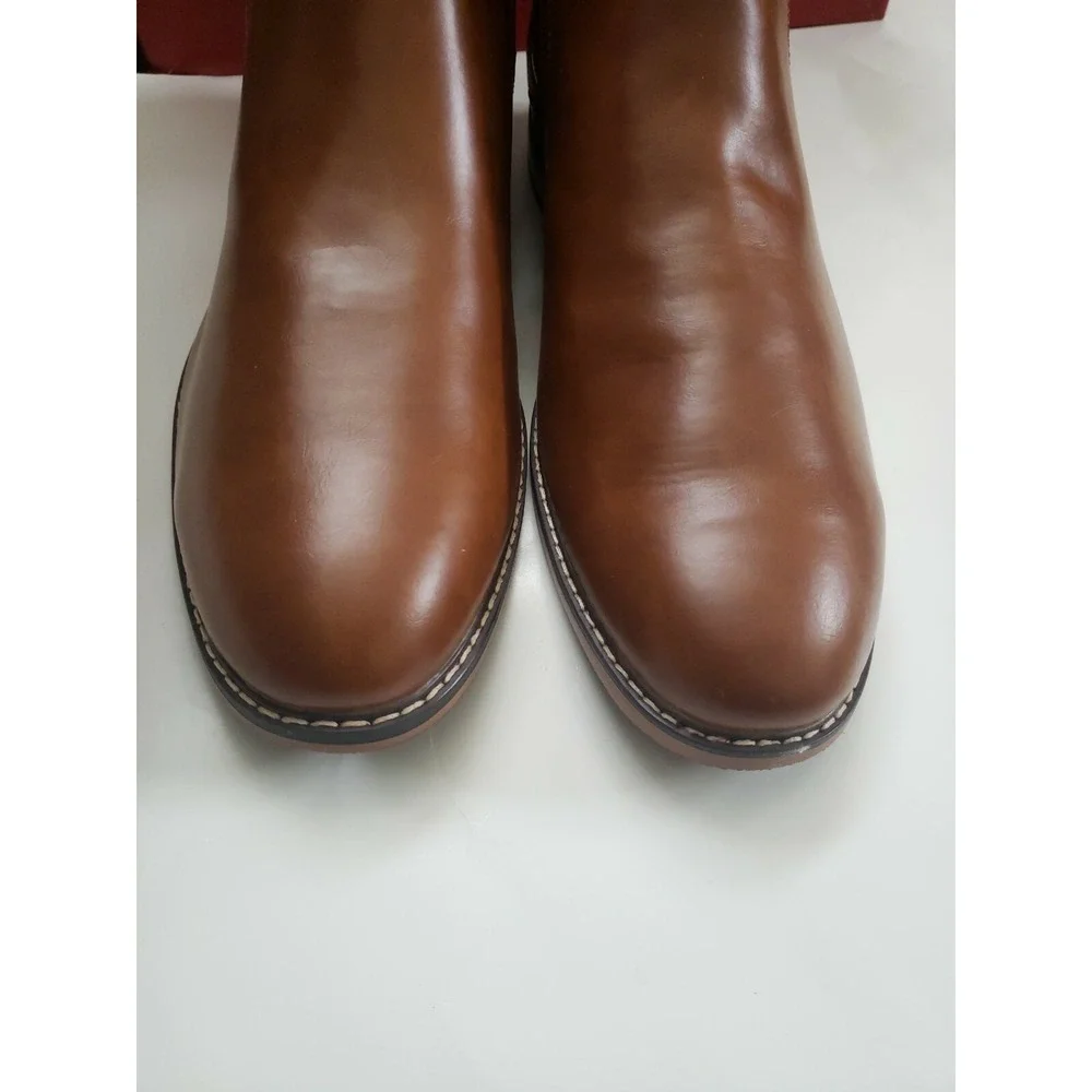 Dexter Comfort Men's Alec Chelsea Brown Cognac Skip Boots Shoes 12 Medium Width